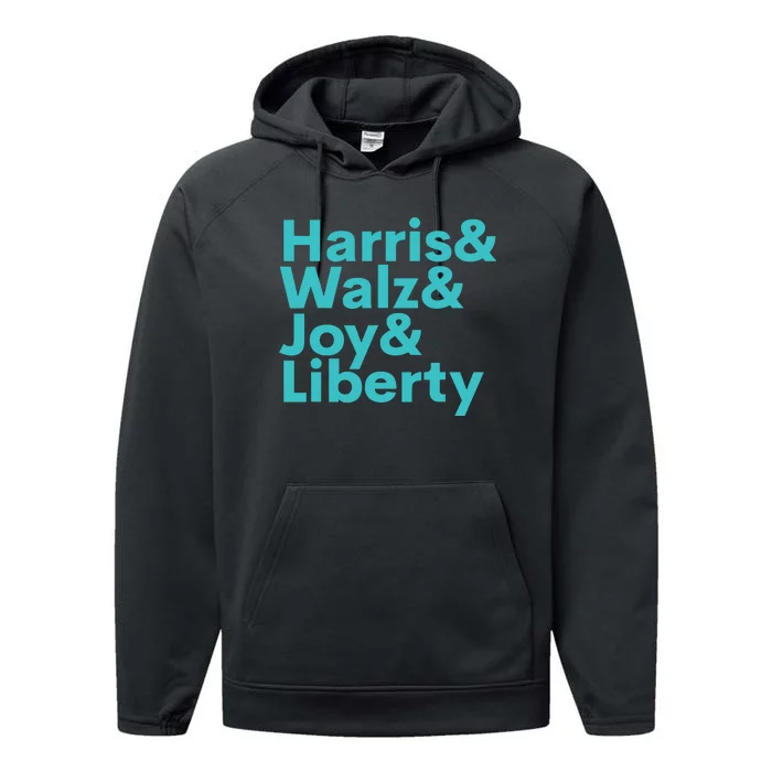 Harris Walz Joy Liberty Harris Walz Waltz 2024 Retro Performance Fleece Hoodie