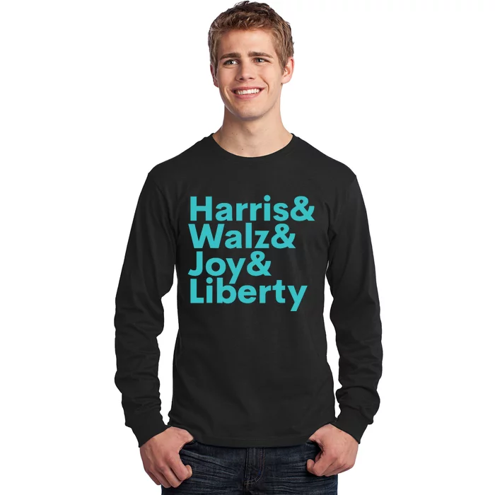 Harris Walz Joy Liberty Harris Walz Waltz 2024 Retro Long Sleeve Shirt