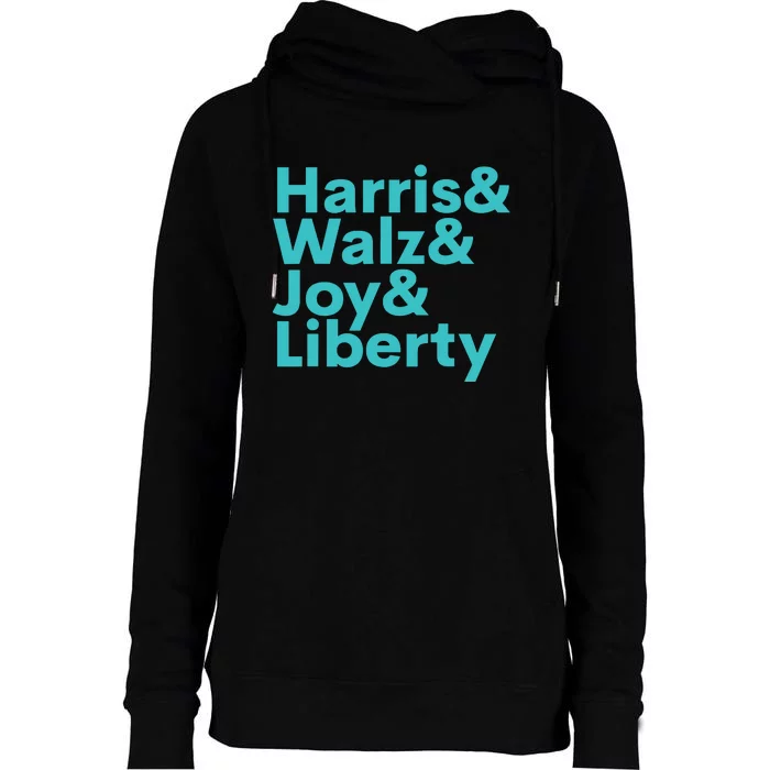 Harris Walz Joy Liberty Harris Walz Waltz 2024 Retro Womens Funnel Neck Pullover Hood