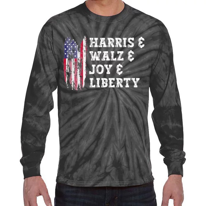 Harris & Walz & Joy & Liberty Tie-Dye Long Sleeve Shirt