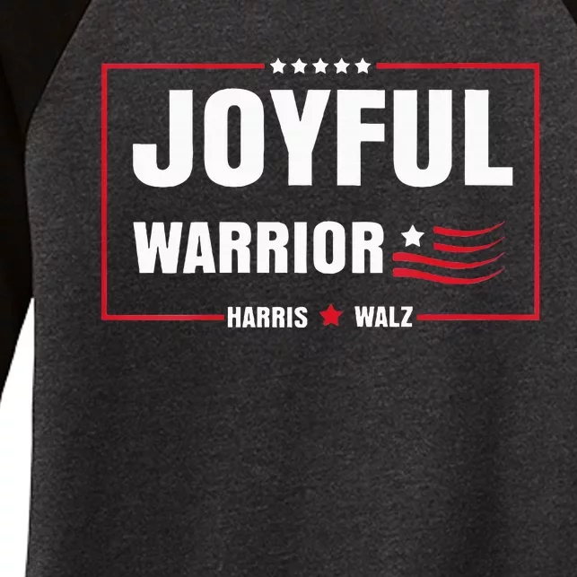 Harris Waltz Joyful Warrior Kamala Harris Tim Walz President Women's Tri-Blend 3/4-Sleeve Raglan Shirt