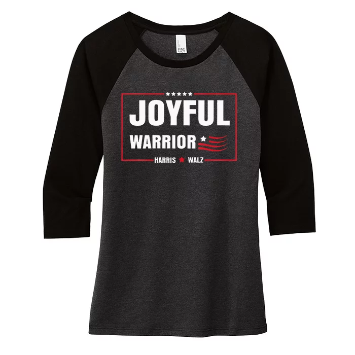 Harris Waltz Joyful Warrior Kamala Harris Tim Walz President Women's Tri-Blend 3/4-Sleeve Raglan Shirt