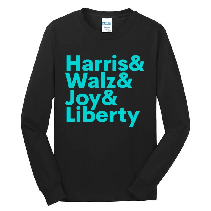 Harris Walz Joy Liberty Harris Walz Waltz 2024 Retro Tall Long Sleeve T-Shirt