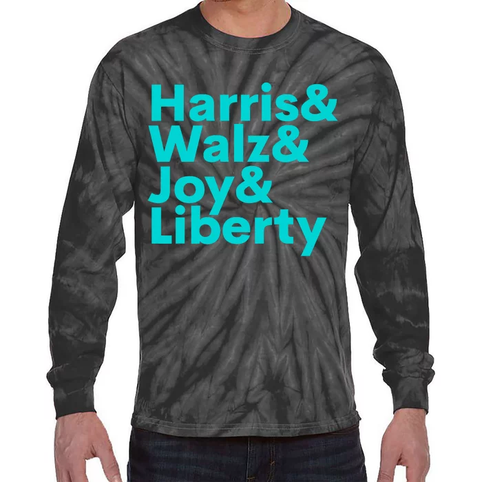 Harris Walz Joy Liberty Harris Walz Waltz 2024 Retro Tie-Dye Long Sleeve Shirt