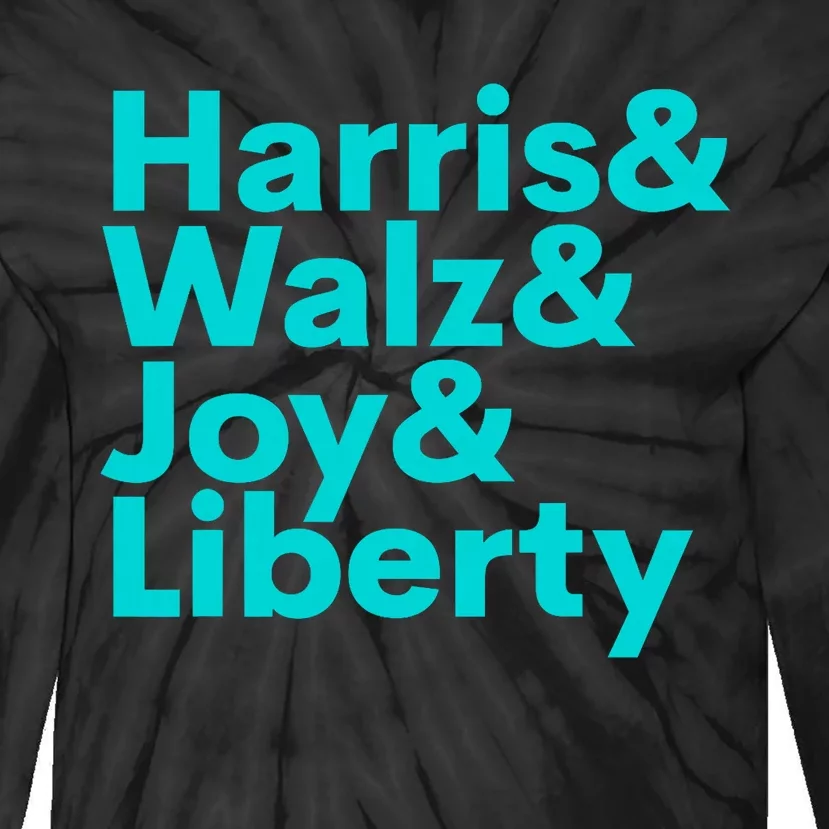 Harris Walz Joy Liberty Harris Walz Waltz 2024 Retro Tie-Dye Long Sleeve Shirt