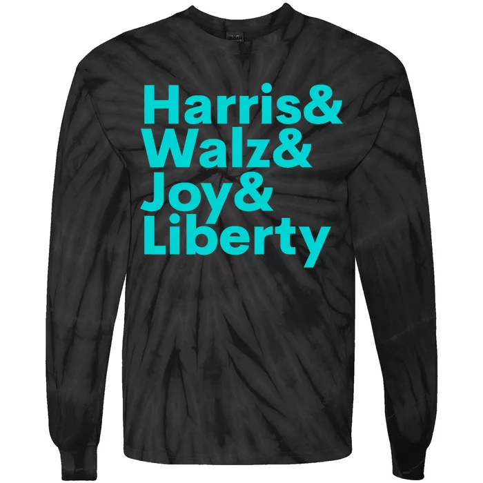 Harris Walz Joy Liberty Harris Walz Waltz 2024 Retro Tie-Dye Long Sleeve Shirt