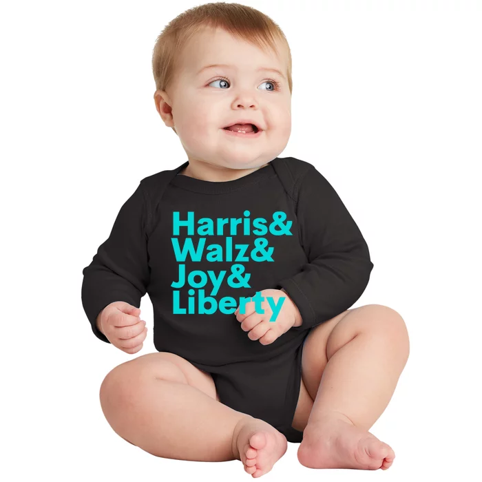 Harris Walz Joy Liberty Harris Walz Waltz 2024 Retro Baby Long Sleeve Bodysuit