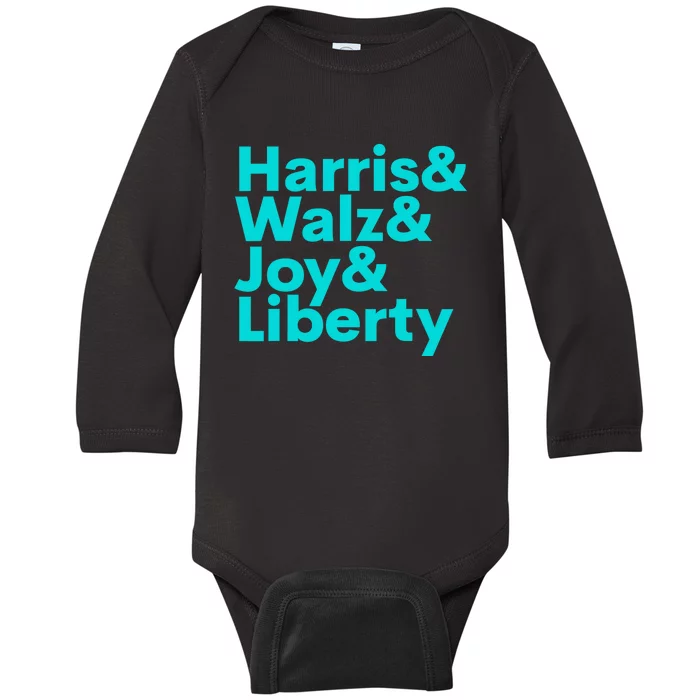 Harris Walz Joy Liberty Harris Walz Waltz 2024 Retro Baby Long Sleeve Bodysuit