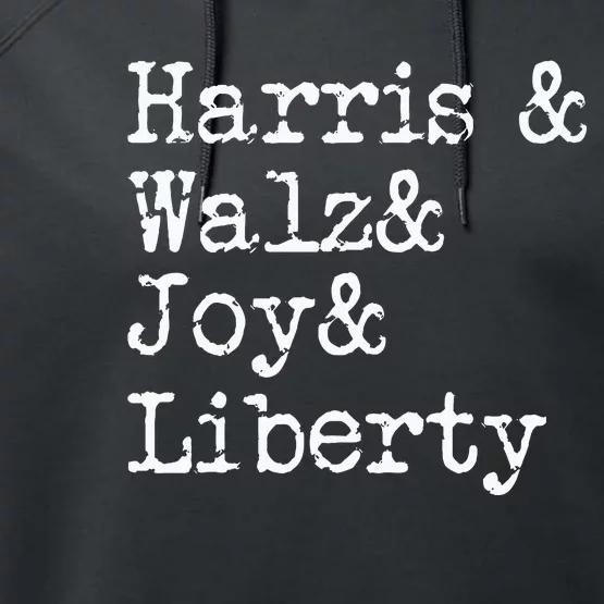 Harris Walz Joy Liberty Vote Kamala Harris President 2024 Performance Fleece Hoodie