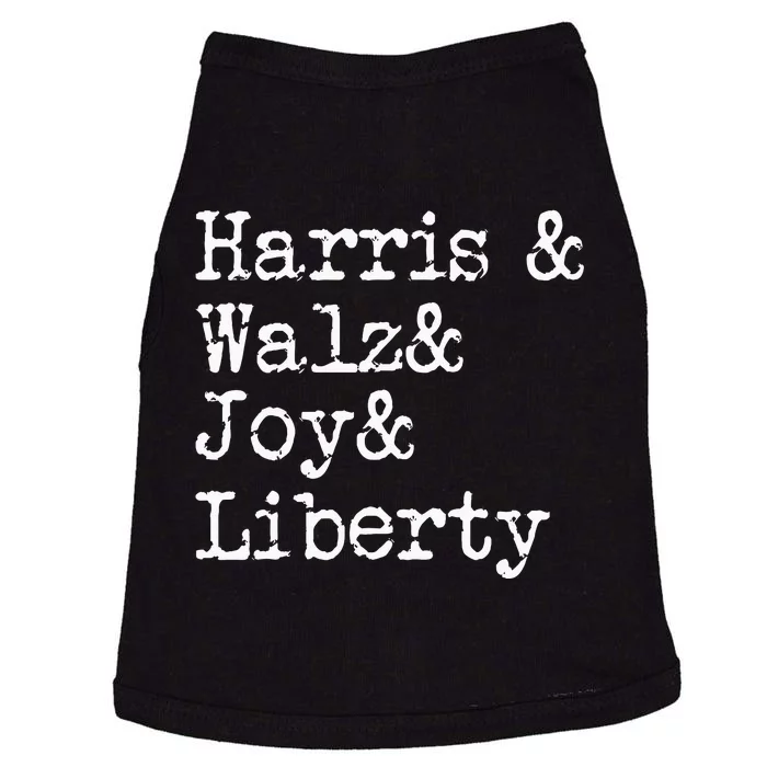 Harris Walz Joy Liberty Vote Kamala Harris President 2024 Doggie Tank