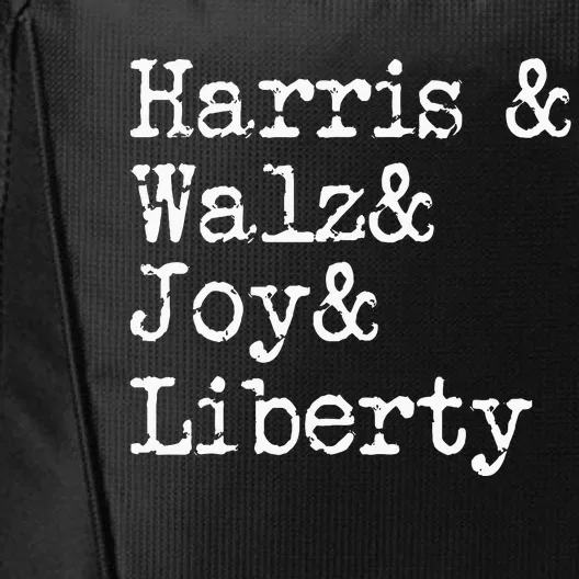 Harris Walz Joy Liberty Vote Kamala Harris President 2024 City Backpack