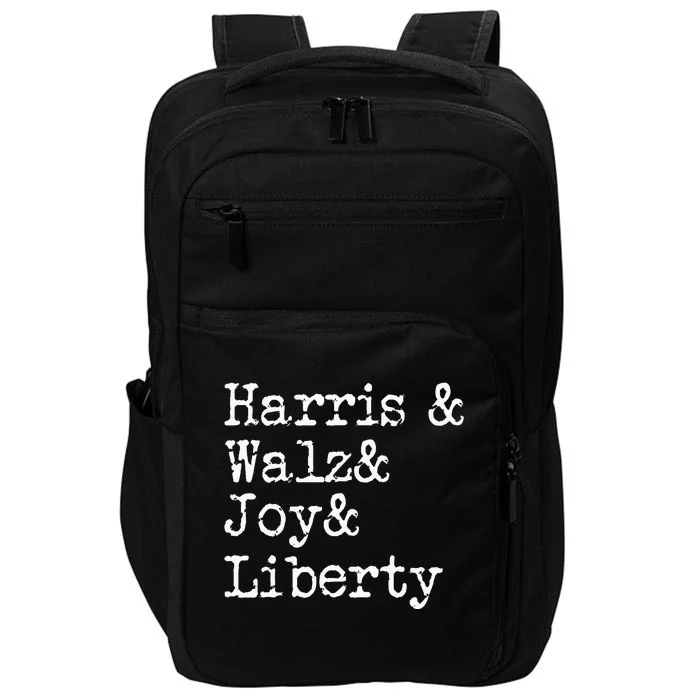 Harris Walz Joy Liberty Vote Kamala Harris President 2024 Impact Tech Backpack