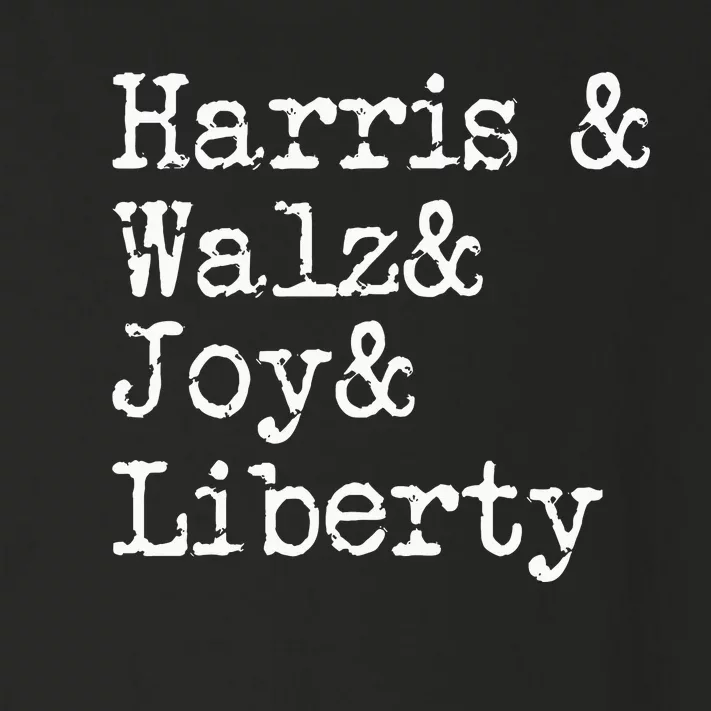 Harris Walz Joy Liberty Vote Kamala Harris President 2024 Toddler Long Sleeve Shirt