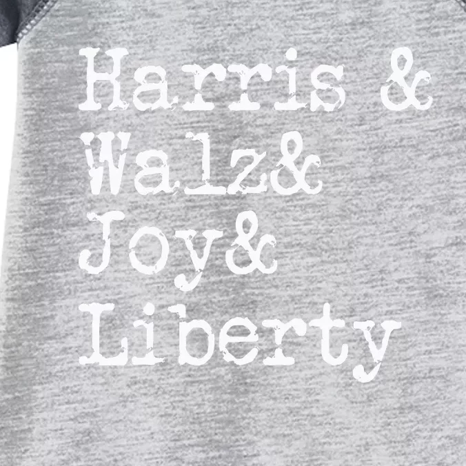 Harris Walz Joy Liberty Vote Kamala Harris President 2024 Infant Baby Jersey Bodysuit