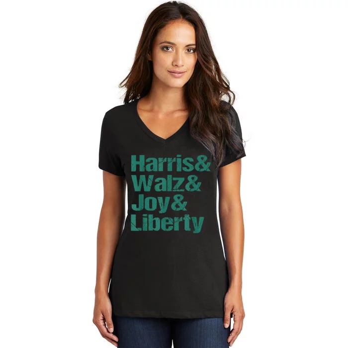 Harris Walz Joy Liberty Women's V-Neck T-Shirt