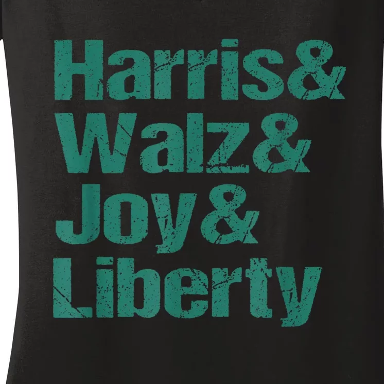 Harris Walz Joy Liberty Women's V-Neck T-Shirt