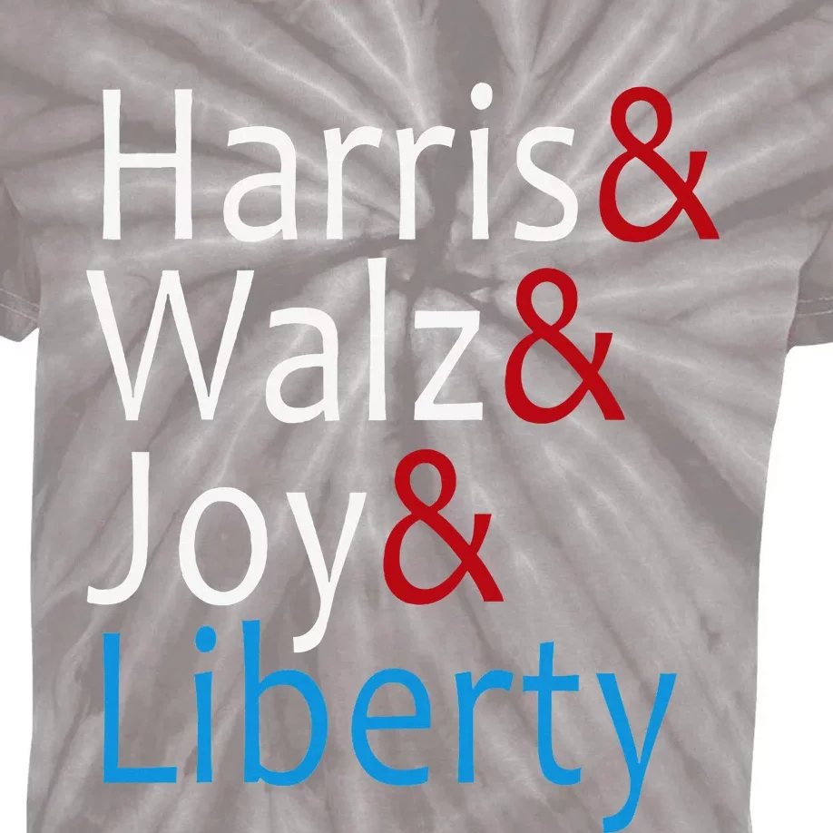 Harris Walz Joy Liberty Vote Kamala Harris President Kids Tie-Dye T-Shirt