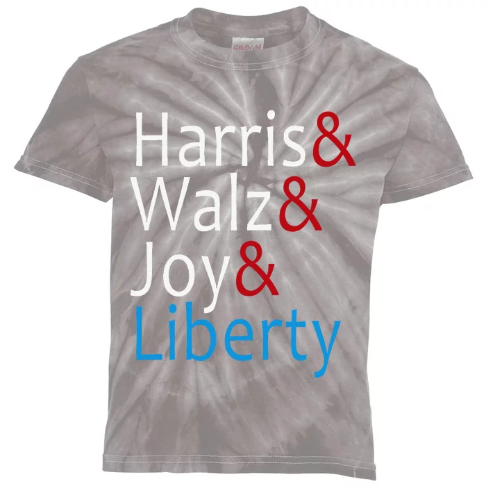 Harris Walz Joy Liberty Vote Kamala Harris President Kids Tie-Dye T-Shirt