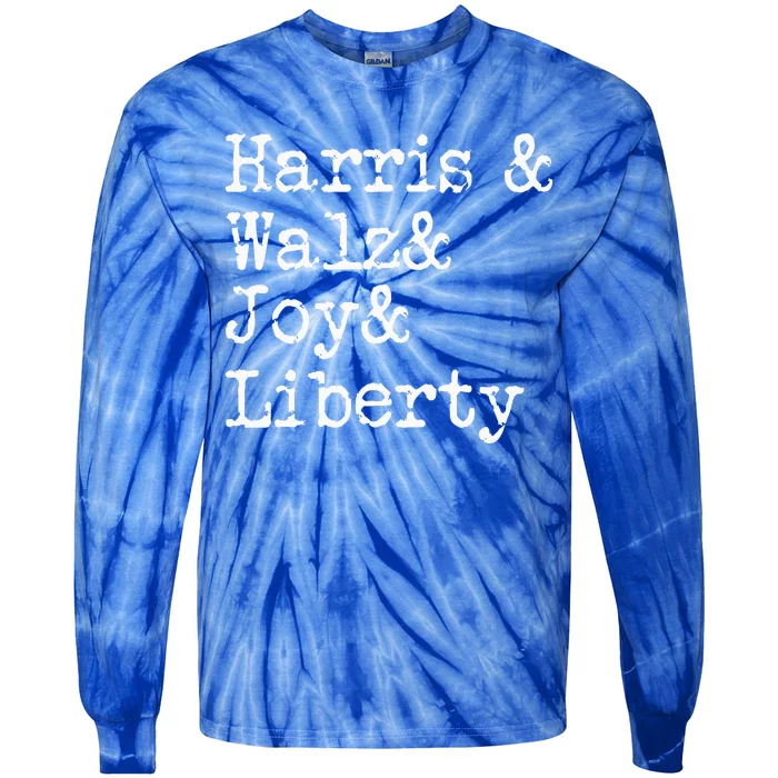 Harris Walz Joy Liberty Vote Kamala Harris President 2024 Tie-Dye Long Sleeve Shirt