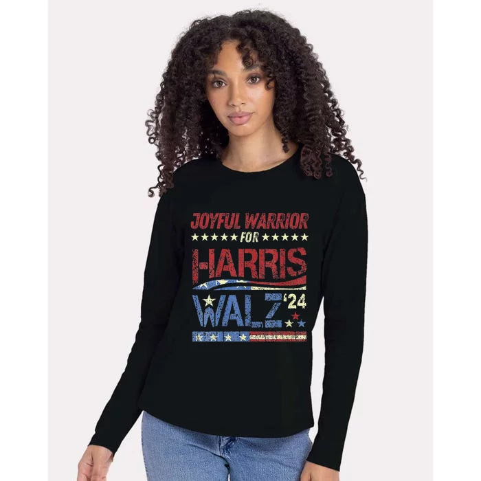 Harris Walz Joyful Warriors Walz Kamala Harris 2024 Womens Cotton Relaxed Long Sleeve T-Shirt