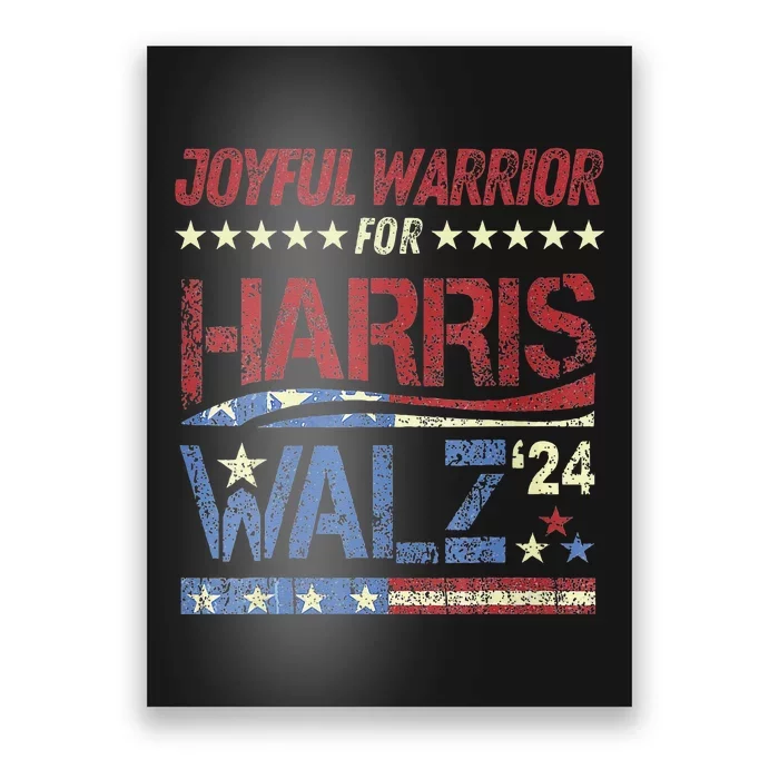 Harris Walz Joyful Warriors Walz Kamala Harris 2024 Poster