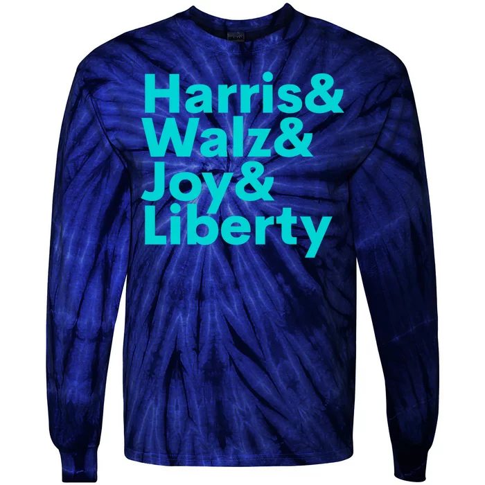 Harris Walz Joy Liberty Harris Walz Waltz 2024 Retro Tie-Dye Long Sleeve Shirt