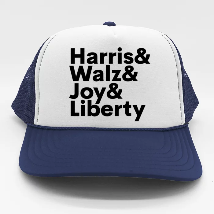 Harris Walz Joy Liberty Harris Walz Waltz 2024 Trucker Hat