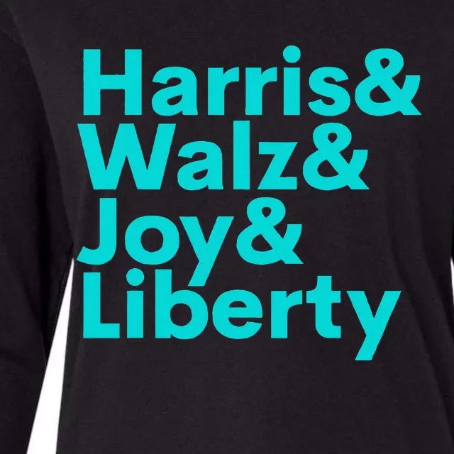 Harris Walz Joy Liberty Womens Cotton Relaxed Long Sleeve T-Shirt