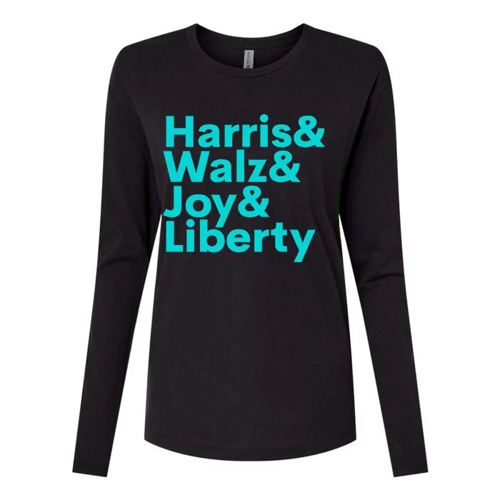 Harris Walz Joy Liberty Womens Cotton Relaxed Long Sleeve T-Shirt