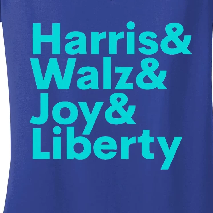 Harris Walz Joy Liberty Women's V-Neck T-Shirt