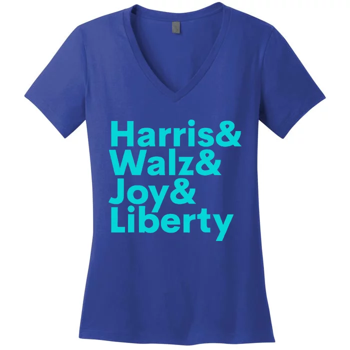 Harris Walz Joy Liberty Women's V-Neck T-Shirt