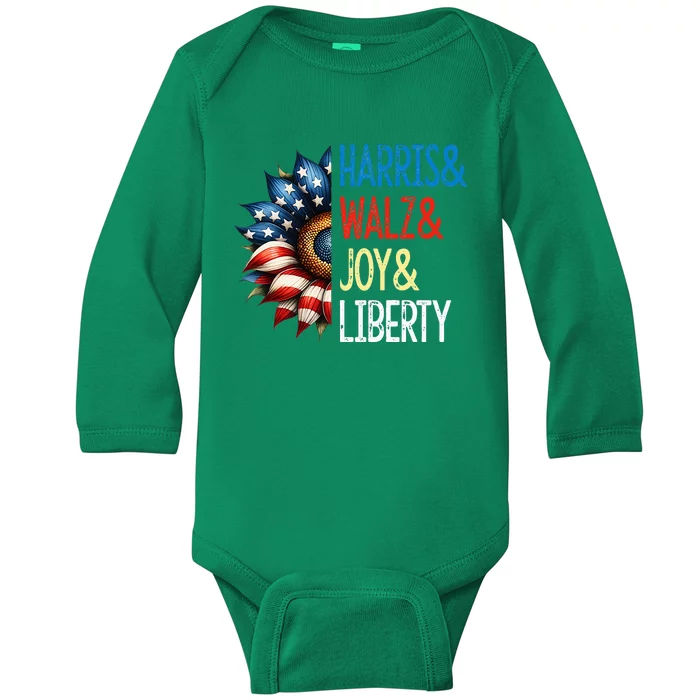 Harris Walz Joy Liberty Harris Waltz 2024 Baby Long Sleeve Bodysuit