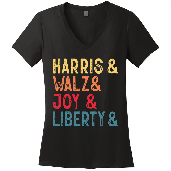 Harris Walz Joy Liberty Women's V-Neck T-Shirt