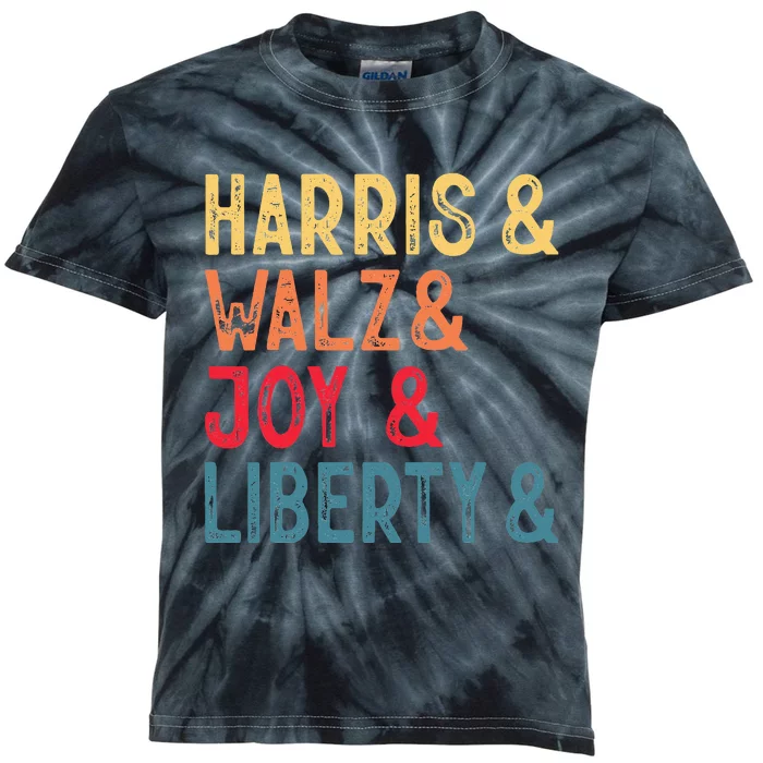 Harris Walz Joy Liberty Kids Tie-Dye T-Shirt