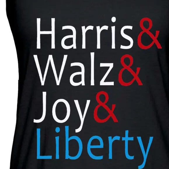 Harris Walz Joy Liberty Vote Kamala Harris President Ladies Essential Flowy Tank