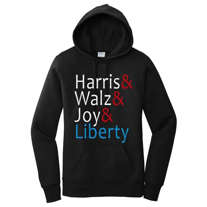 Harris Walz Joy Liberty Vote Kamala Harris President Women's Pullover Hoodie