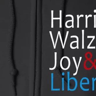 Harris Walz Joy Liberty Vote Kamala Harris President Full Zip Hoodie