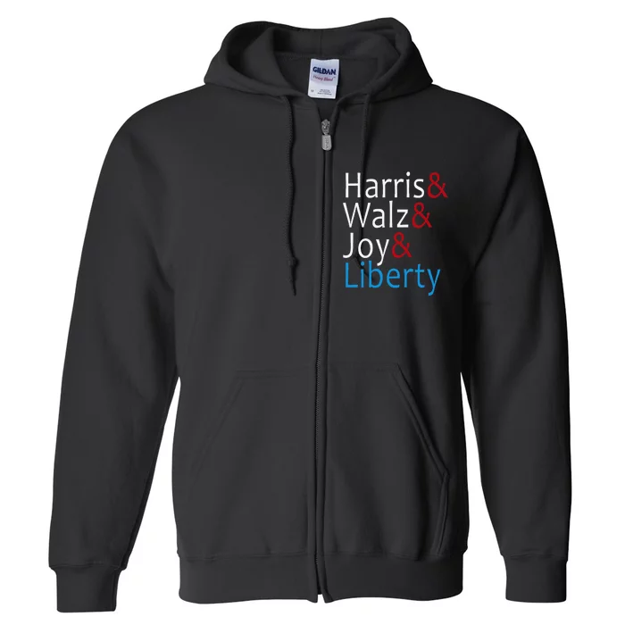 Harris Walz Joy Liberty Vote Kamala Harris President Full Zip Hoodie