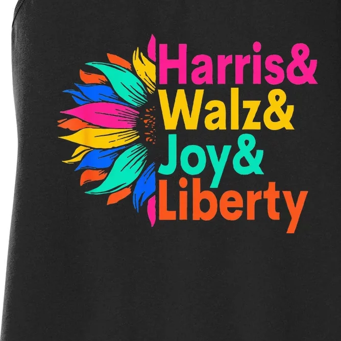 Harris Walz Joy Liberty Sunflower Harris Walz Waltz 2024 Women's Racerback Tank