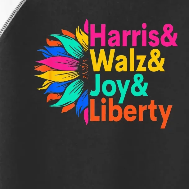 Harris Walz Joy Liberty Sunflower Harris Walz Waltz 2024 Toddler Fine Jersey T-Shirt