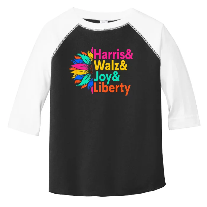 Harris Walz Joy Liberty Sunflower Harris Walz Waltz 2024 Toddler Fine Jersey T-Shirt