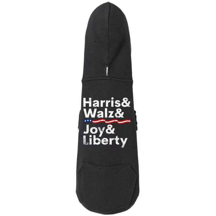 Harris Walz Joy Liberty Harris Walz Waltz 2024 Retro Doggie 3-End Fleece Hoodie