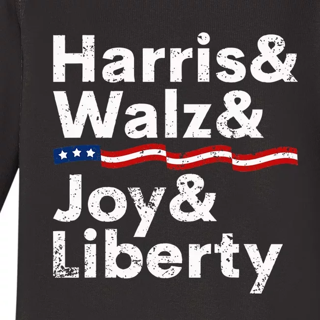 Harris Walz Joy Liberty Harris Walz Waltz 2024 Retro Baby Long Sleeve Bodysuit