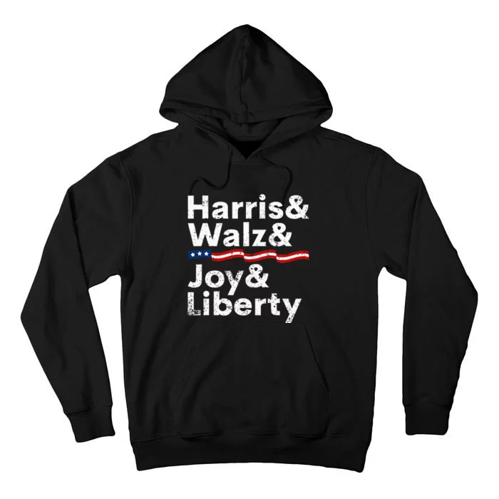 Harris Walz Joy Liberty Harris Walz Waltz 2024 Retro Tall Hoodie