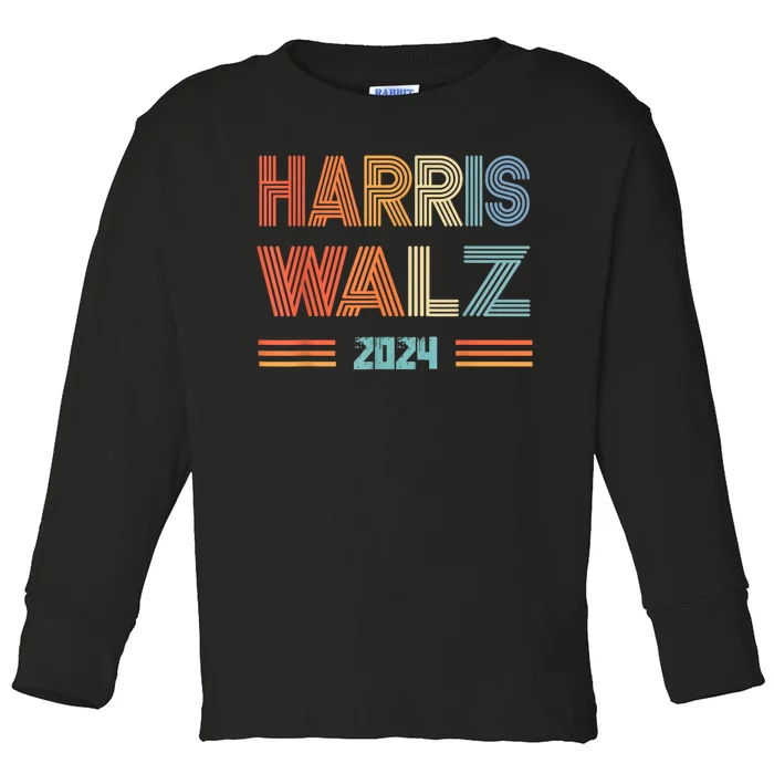 Harris Waltz Kamala Harris Walz 2024 Vp President 47th Tim Toddler Long Sleeve Shirt