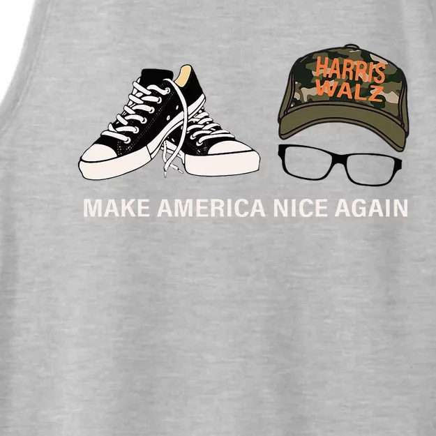 Harris Walz Kamal Make America Nice Again Kamala Rally Ladies Tri-Blend Wicking Tank