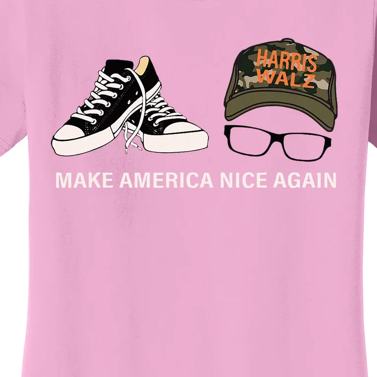 Harris Walz Kamal Make America Nice Again Kamala Rally Women's T-Shirt