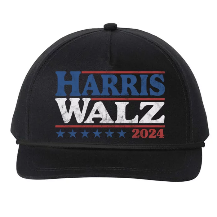 Harris Waltz Kamala Harris Tim Waltz 2024 Vintage Election Snapback Five-Panel Rope Hat