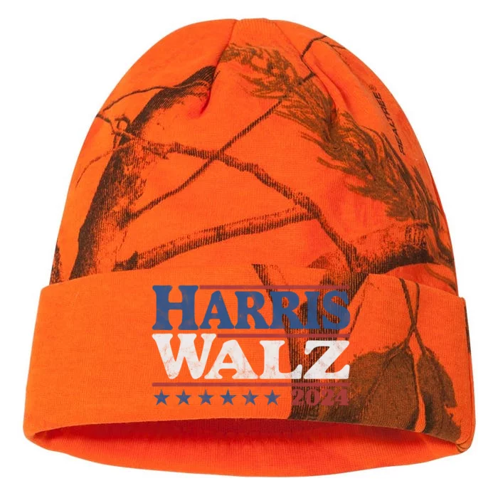 Harris Waltz Kamala Harris Tim Waltz 2024 Vintage Election Kati - 12in Camo Beanie