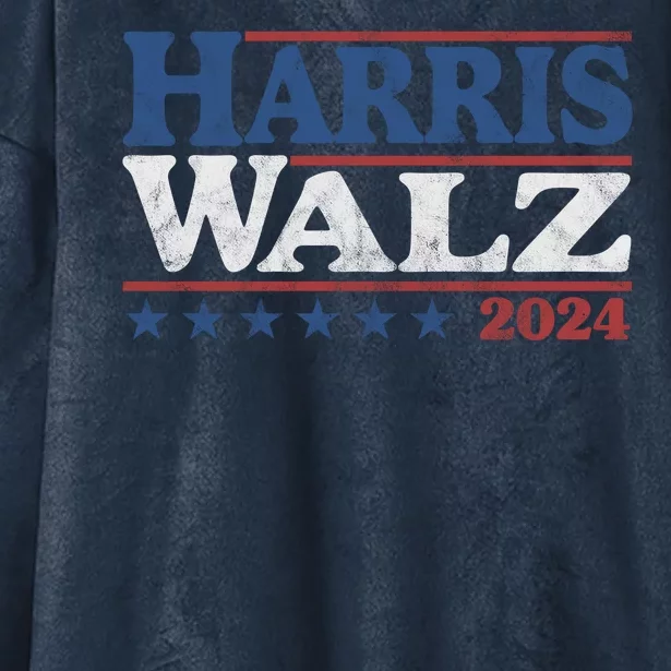 Harris Waltz Kamala Harris Tim Waltz 2024 Vintage Election Hooded Wearable Blanket